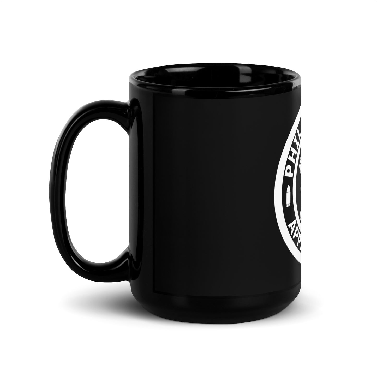PHIL CHALMERS APPAREL 15 OZ BLACK COFFE MUG