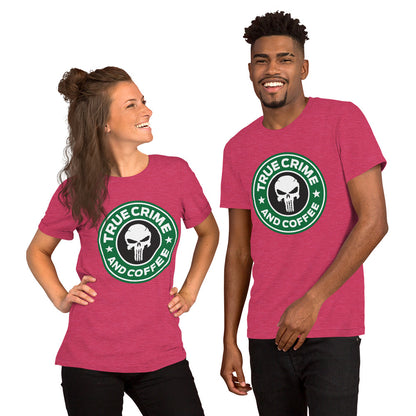 TRUE CRIME AND COFFEE UNISEX T SHIRT