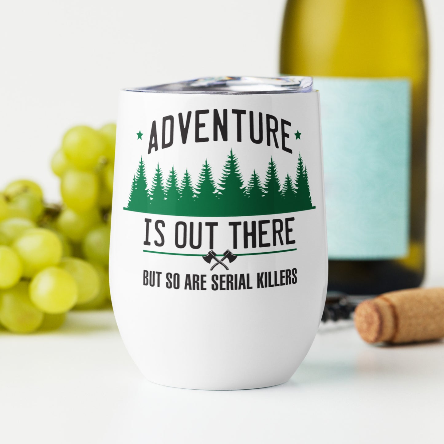 ADVENTURE IS OUT THERE WHITE WINE TUMBLER