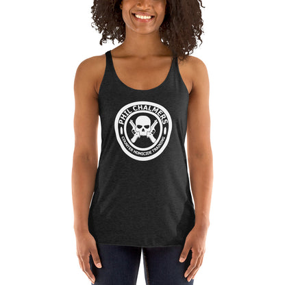 PHIL CHALMERS COUNTER HOMICIDE WOMEN'S RACERBACK TANK